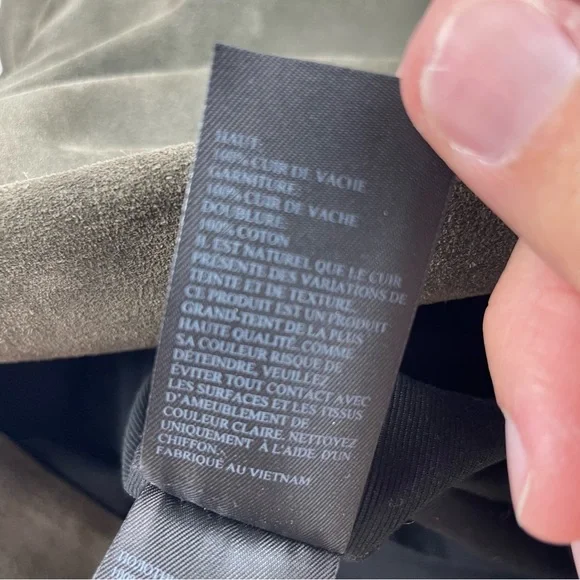 All Saints Cow Leather Gray Black Tassel Purse Bag Liberty Hobo Slouchy - Picture 10 of 12